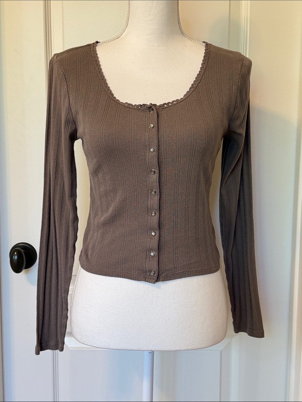 GAP Pointelle Crop Cardigan